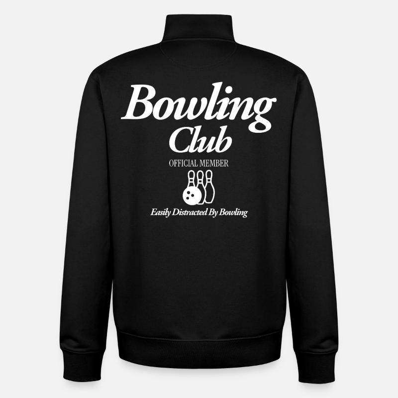 Bowling Club - Sweat zippé unisexe en coton bio Stanley/Stella - noir