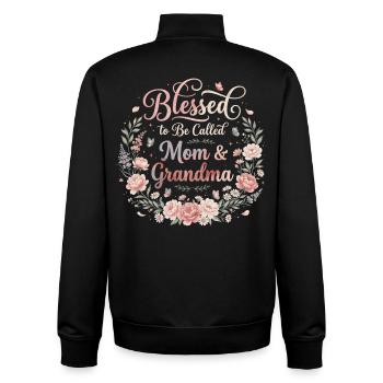 Mama & Oma | Geschenk von Mama und Großmutter - Unisex Organic Zip Sweatshirt von Stanley/Stella - Schwarz - Hinten - AI Model Male 185 light (185cm)