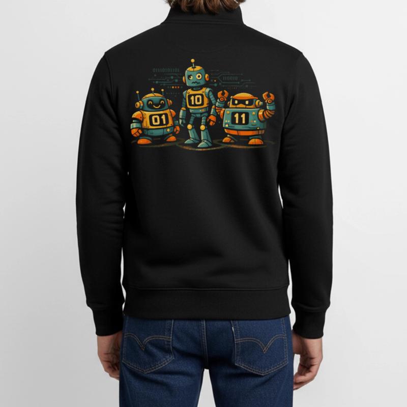 Robots Geek Code Binaire Informatique IT Sweat zippé unisexe en coton bio Stanley/Stella