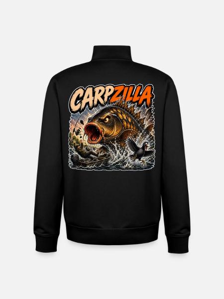 Carpzilla Monster Carp Fishing - Unisex Organic Zip Sweatshirt by Stanley/Stella - black