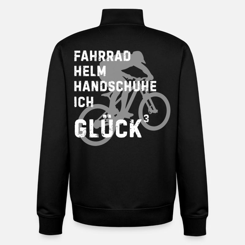 Fahrradhelden Silhouette mit Text - Unisex Organic Zip Sweatshirt von Stanley/Stella - Schwarz