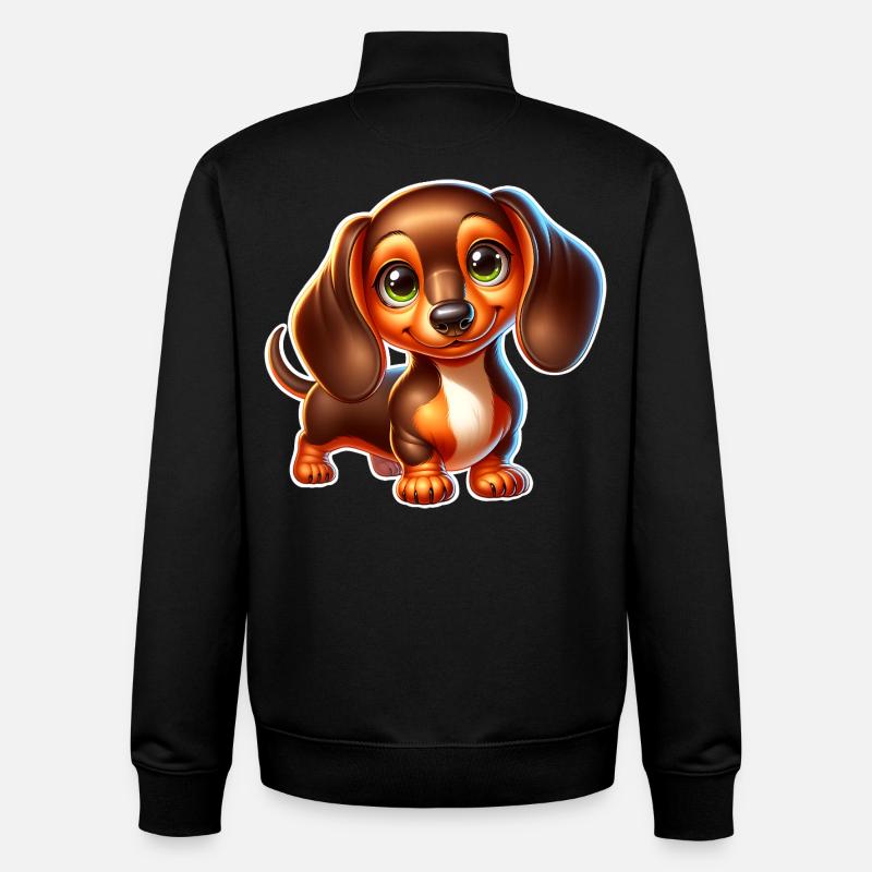 Dackel - Unisex Organic Zip Sweatshirt von Stanley/Stella - Schwarz