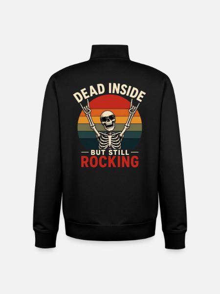 Dead Inside Still Rock gift - Unisex Organic Zip Sweatshirt by Stanley/Stella - black