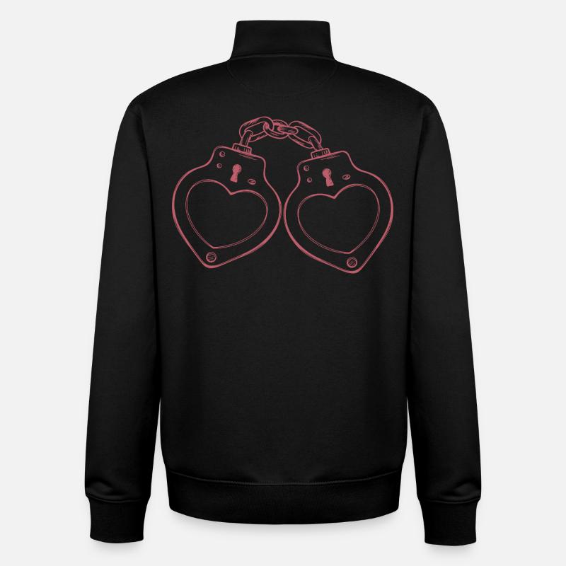 Handschellen Herz Liebe - Unisex Organic Zip Sweatshirt von Stanley/Stella - Schwarz