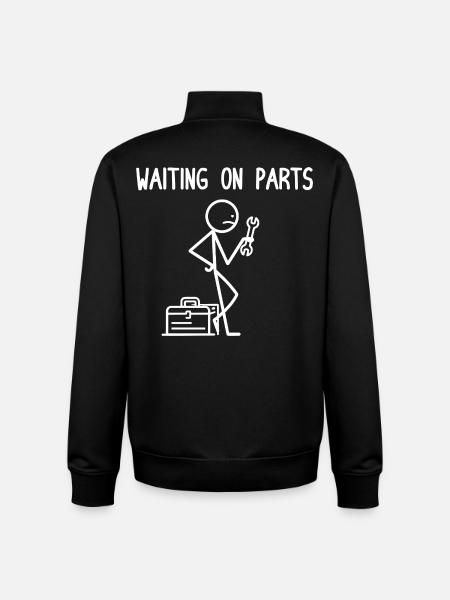 Wartet auf Ersatzteile | DIY-Garagenhumor - Unisex Organic Zip Sweatshirt von Stanley/Stella - Schwarz