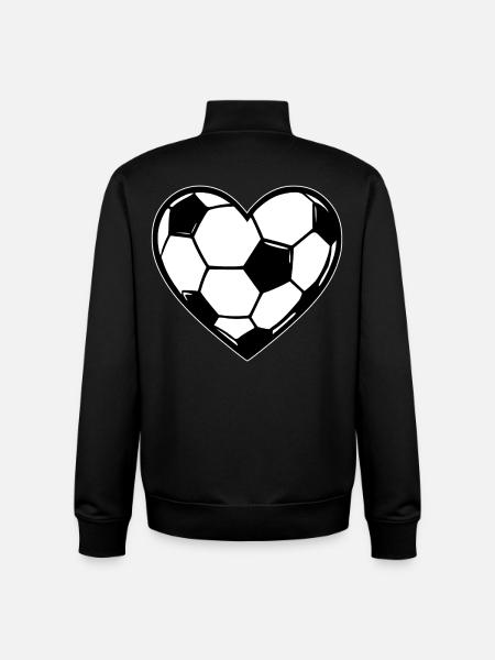 Herzball Fußball-Liebe - Unisex Organic Zip Sweatshirt von Stanley/Stella - Schwarz