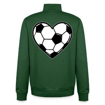 Herzball Fußball-Liebe - Unisex Organic Zip Sweatshirt von Stanley/Stella - Flaschengrün - Hinten - AI Model Male 185 dark (185cm)