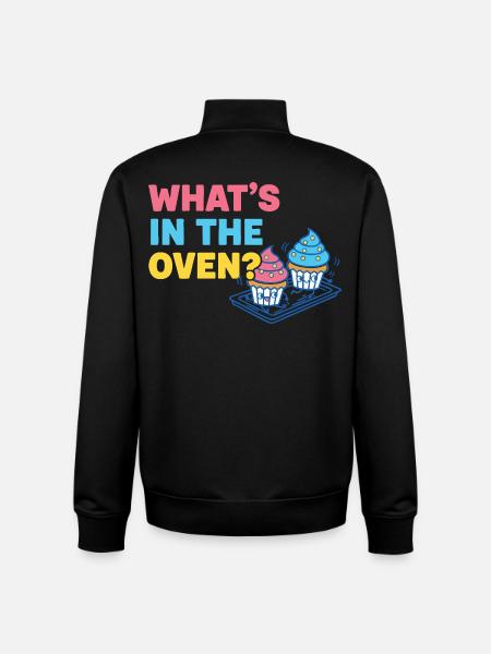 Kønsafsløring Hvad der er i ovnen Babyshower - Stanley/Stella unisex sweatshirt med lynlås i økologisk - sort