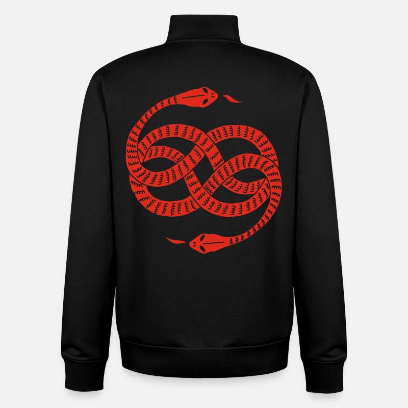 Infinite Red Snakes - Unisex Organic Zip Sweatshirt by Stanley/Stella - black