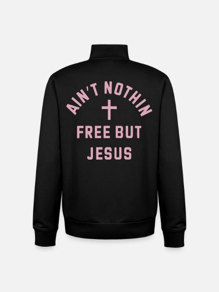 Nothing costs free, Jesus - Unisex Organic Zip Sweatshirt by Stanley/Stella - black
