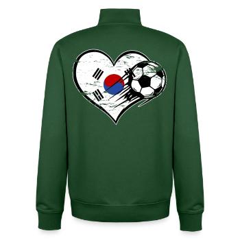 Flag football sud-coréen avec le cœur utilisé - Sweat zippé unisexe en coton bio Stanley/Stella - vert bouteille - Dos - AI Model Male 185 dark (185cm)