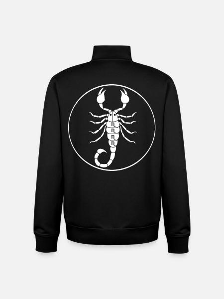 Skorpionsternzeichen (Weiß) - Unisex Organic Zip Sweatshirt von Stanley/Stella - Schwarz
