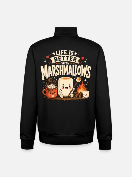 Life is better with marshmallows - Unisex Organic Zip Sweatshirt by Stanley/Stella - black