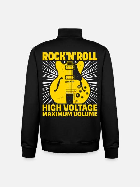 Rock'N'Roll Hochspannungsgitarre - Unisex Organic Zip Sweatshirt von Stanley/Stella - Schwarz