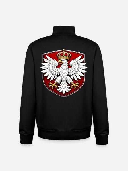 Polish Eagle with Crown Shield - Unisex Organic Zip Sweatshirt by Stanley/Stella - black