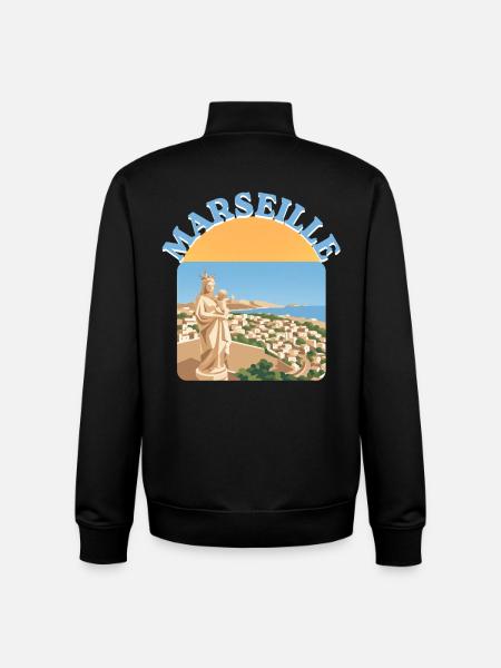 disine_marseille - Sweat zippé unisexe en coton bio Stanley/Stella - noir
