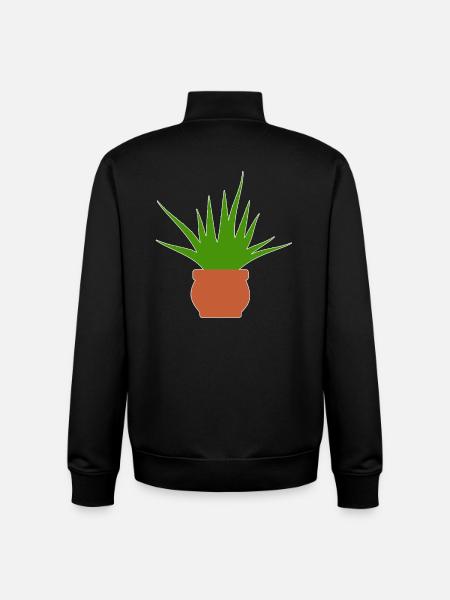 Plante d’aloe vera - Sweat zippé unisexe en coton bio Stanley/Stella - noir