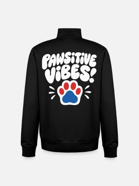 Pawsitive Vibes Dog Paws Design - Unisex Organic Zip Sweatshirt by Stanley/Stella - black