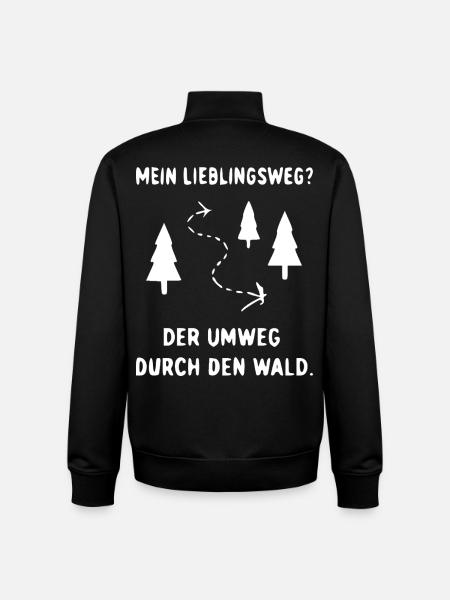 Waldweg Umweg Illustration - Unisex Organic Zip Sweatshirt von Stanley/Stella - Schwarz