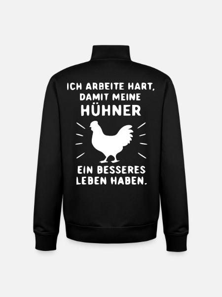 Hühnerwohl Shirt Harte Arbeit - Unisex Organic Zip Sweatshirt von Stanley/Stella - Schwarz