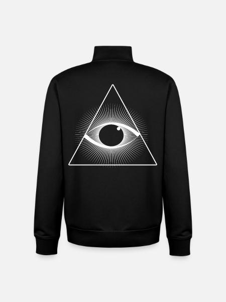 All-seeing eye in triangle - Unisex Organic Zip Sweatshirt by Stanley/Stella - black