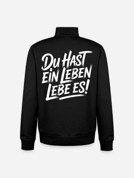 Du hast ein Leben - Unisex Organic Zip Sweatshirt von Stanley/Stella - Schwarz