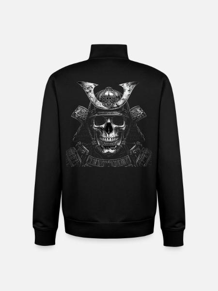 Samurai skeleton in armor - Unisex Organic Zip Sweatshirt by Stanley/Stella - black