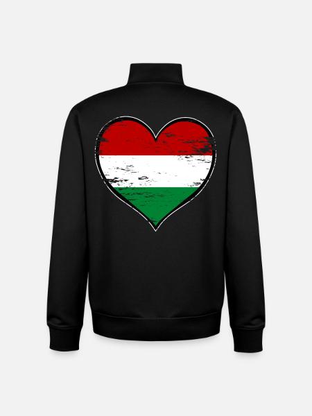 Hungary Heart Flag Used - Unisex Organic Zip Sweatshirt by Stanley/Stella - black