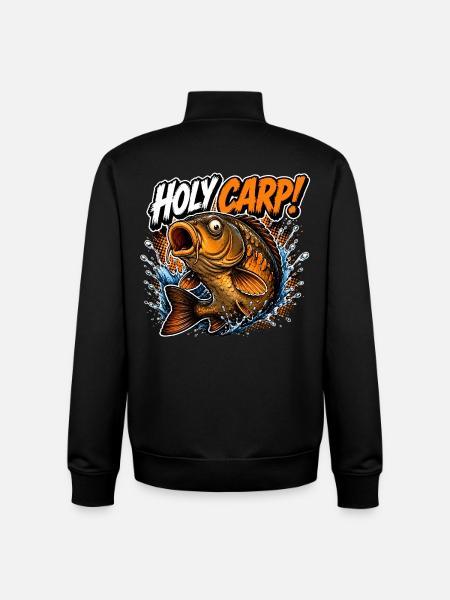 Carp Fishing Holy Carp - Unisex Organic Zip Sweatshirt by Stanley/Stella - black