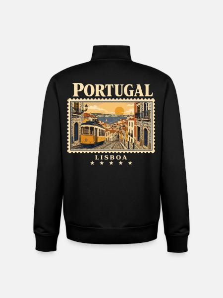 Lissabon Sonne und Gassenzauber - Unisex Organic Zip Sweatshirt von Stanley/Stella - Schwarz