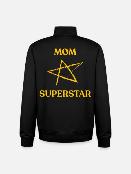 Maman SUPERSTAR - Sweat zippé unisexe en coton bio Stanley/Stella - noir