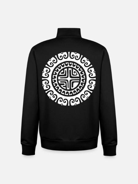 White Mandala Flower - Unisex Organic Zip Sweatshirt by Stanley/Stella - black