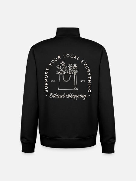 Buy local support ethical shopping - Unisex Organic Zip Sweatshirt by Stanley/Stella - black