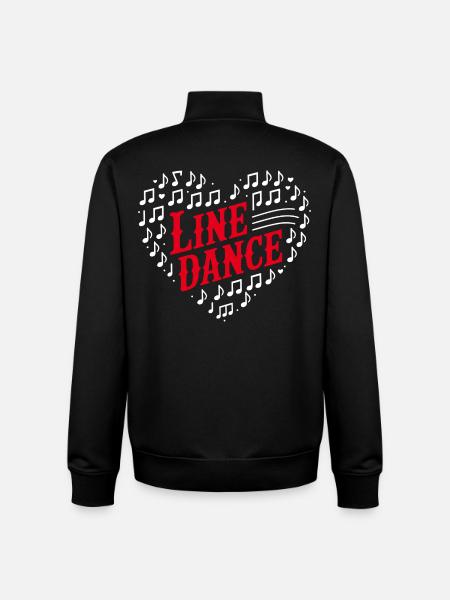 Line Dance Heart Design - Unisex Organic Zip Sweatshirt by Stanley/Stella - black
