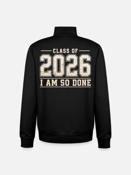 Promo 2026 I'm finally done | Humor School Diploma - Unisex Organic Zip Sweatshirt by Stanley/Stella - black