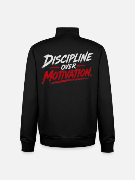 Discipline over motivation - Unisex Organic Zip Sweatshirt by Stanley/Stella - black