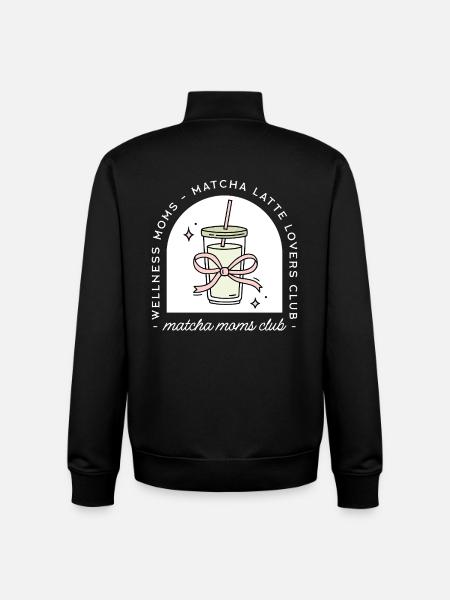 Matcha moms club latte lovers - Unisex Organic Zip Sweatshirt by Stanley/Stella - black