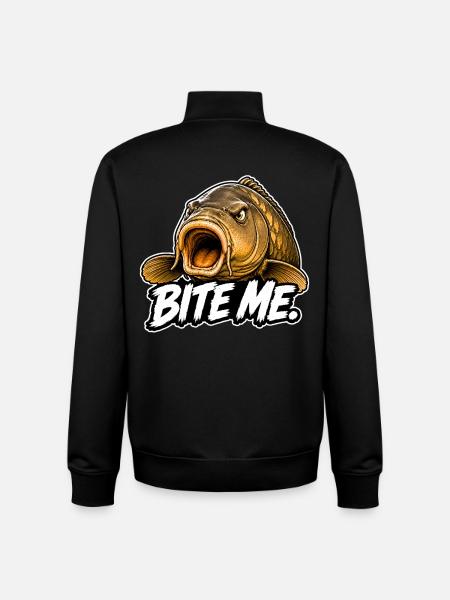 Carp Fishing Bite Me - Unisex Organic Zip Sweatshirt by Stanley/Stella - black