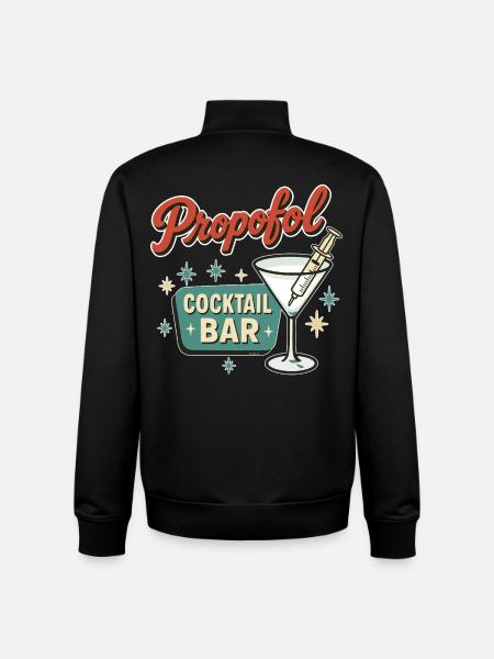 Propofol Cocktail Bar Sign - Unisex Organic Zip Sweatshirt by Stanley/Stella - black