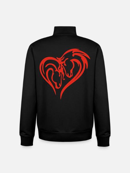 Pferdeherz (Rot) - Unisex Organic Zip Sweatshirt von Stanley/Stella - Schwarz
