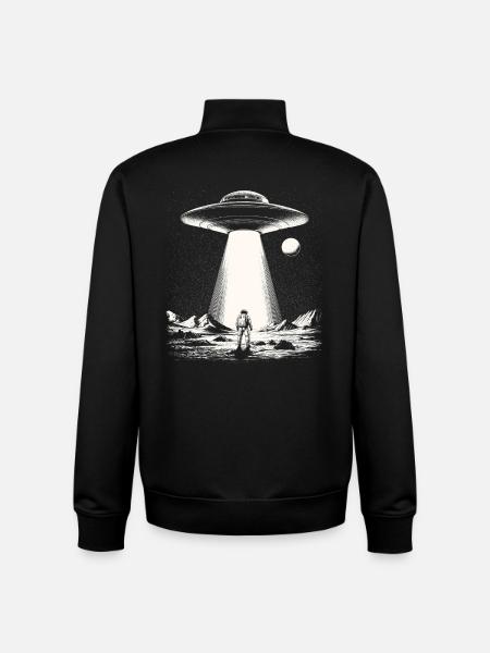 UFO landing at Mondsee - Unisex Organic Zip Sweatshirt by Stanley/Stella - black