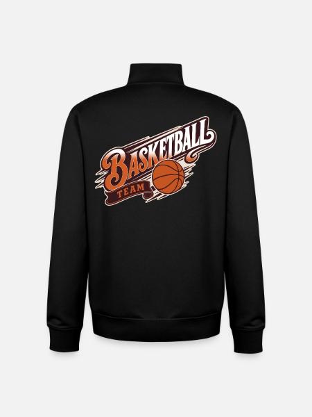 Basket-ball - Sweat zippé unisexe en coton bio Stanley/Stella - noir
