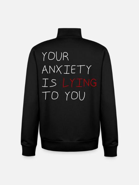 Ton anxiété te ment - Sweat zippé unisexe en coton bio Stanley/Stella - noir