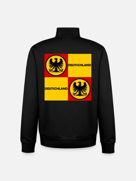 Deutschland Quadrat Wappen - Unisex Organic Zip Sweatshirt von Stanley/Stella - Schwarz