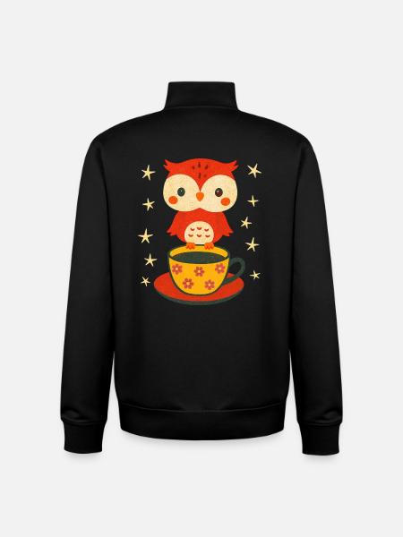 Eule für nächtliche Kaffeetrinker - Unisex Organic Zip Sweatshirt von Stanley/Stella - Schwarz