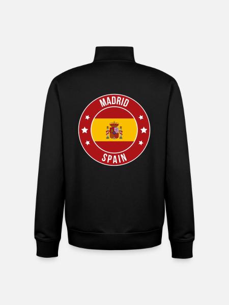 Madrid-Spanien-Rundenabzeichen - Unisex Organic Zip Sweatshirt von Stanley/Stella - Schwarz