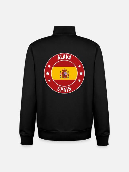 Alava Spain Circular Flag - Unisex Organic Zip Sweatshirt by Stanley/Stella - black