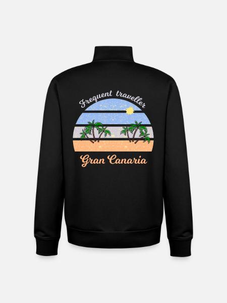 Gran Canaria Palmenstrand Retro - Unisex Organic Zip Sweatshirt von Stanley/Stella - Schwarz