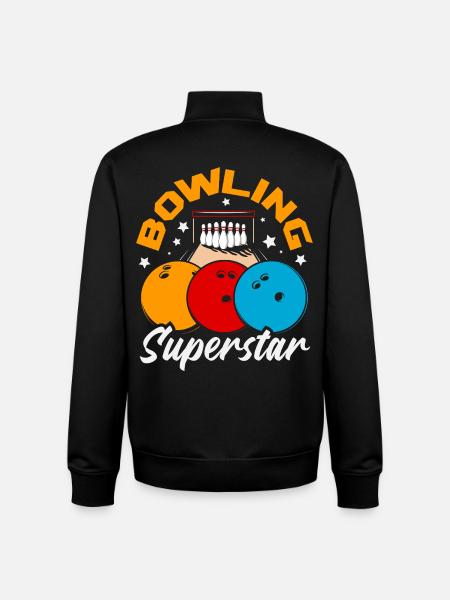 Bowling Superstar Kugeln Pins - Unisex Organic Zip Sweatshirt von Stanley/Stella - Schwarz