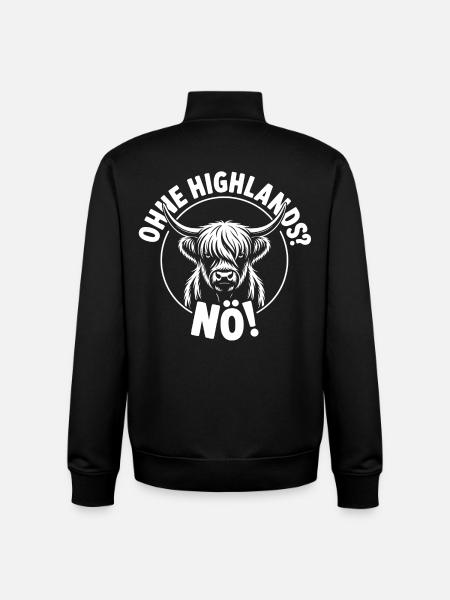 Not without Highlands - Unisex Organic Zip Sweatshirt by Stanley/Stella - black